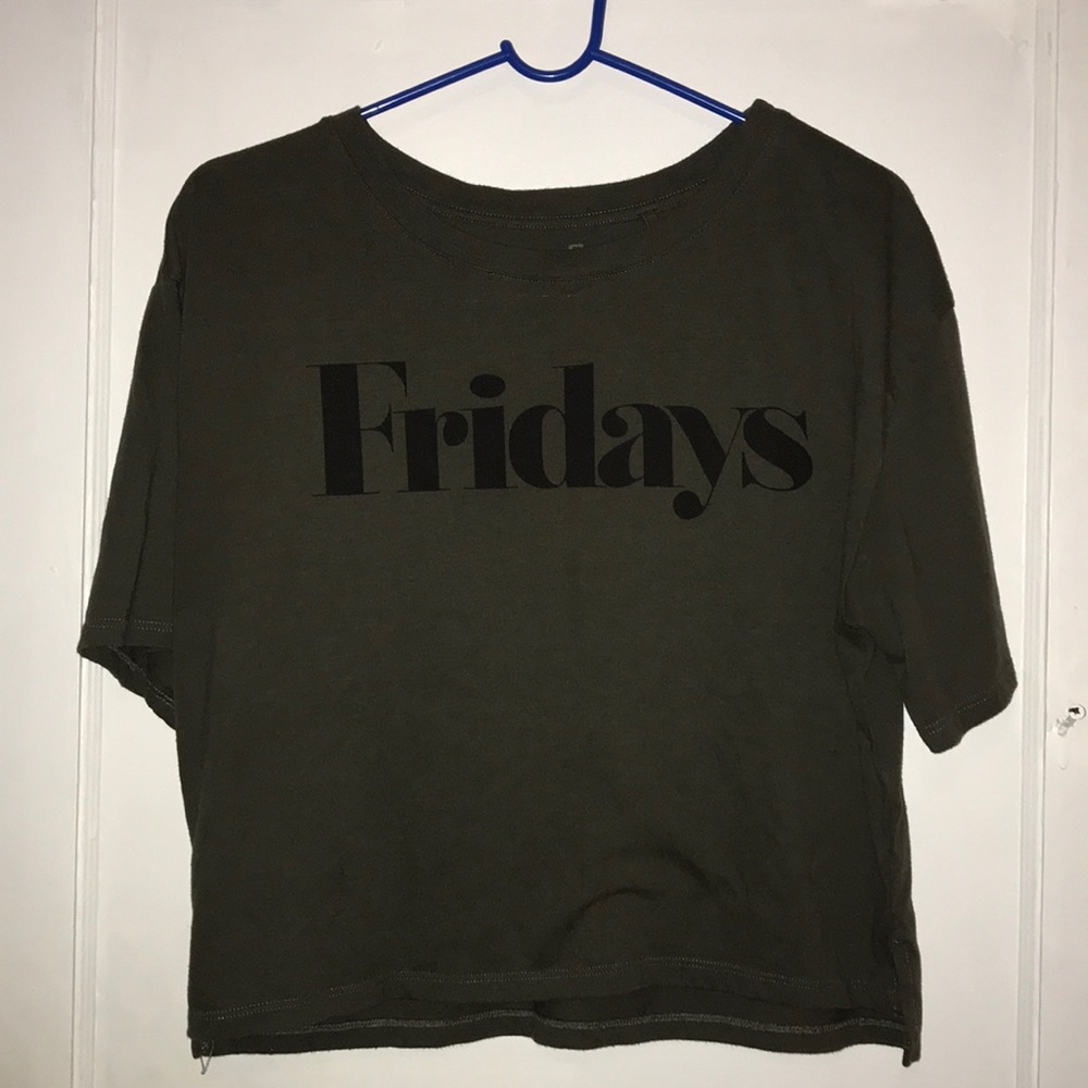 GARAGE GREEN "FRIDAYS" CROP TOP: SIZE MEDIUM